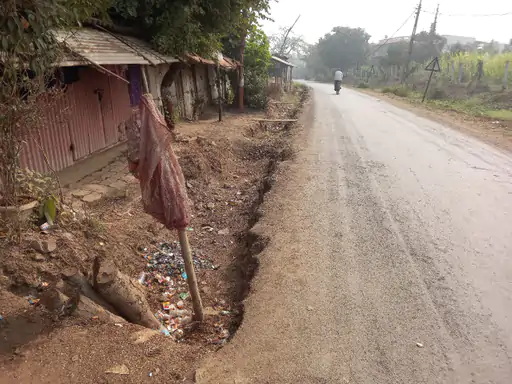 Danger of accidents due to open drains without RCC pipes