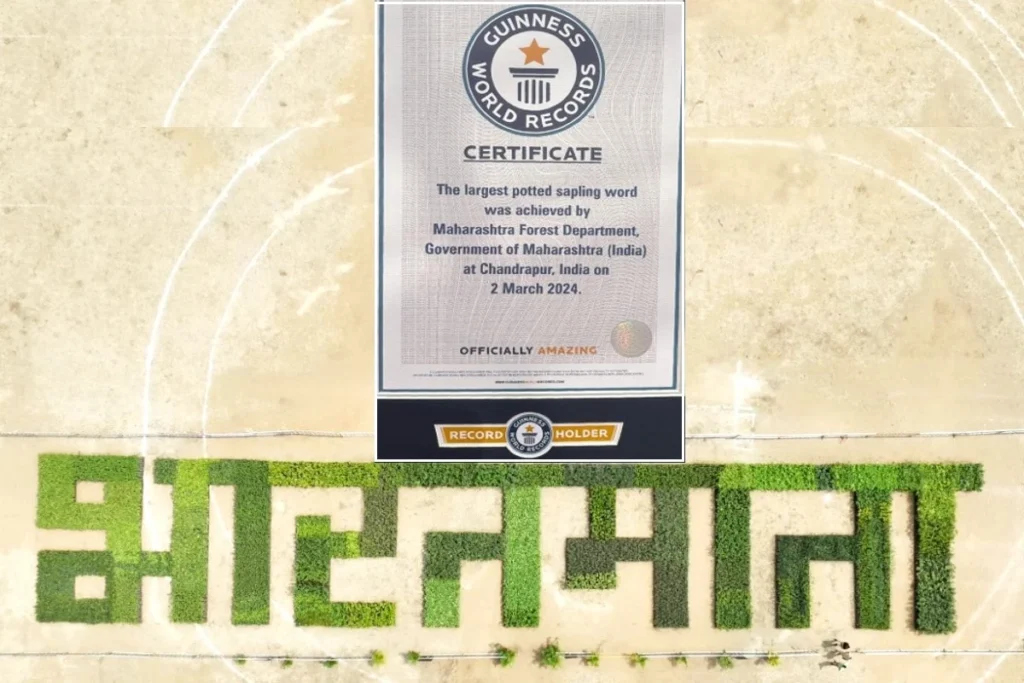 Forest department in Maharashtra wrote 'Bharatmata' with 65,724 plants